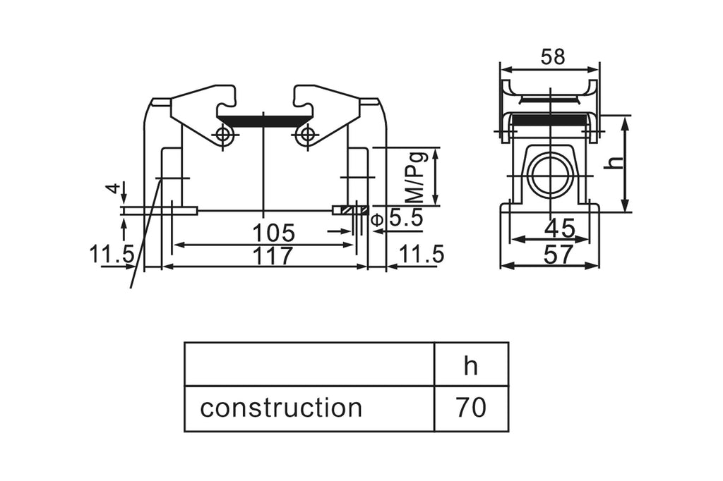 CP16SWP21DN technical drawing