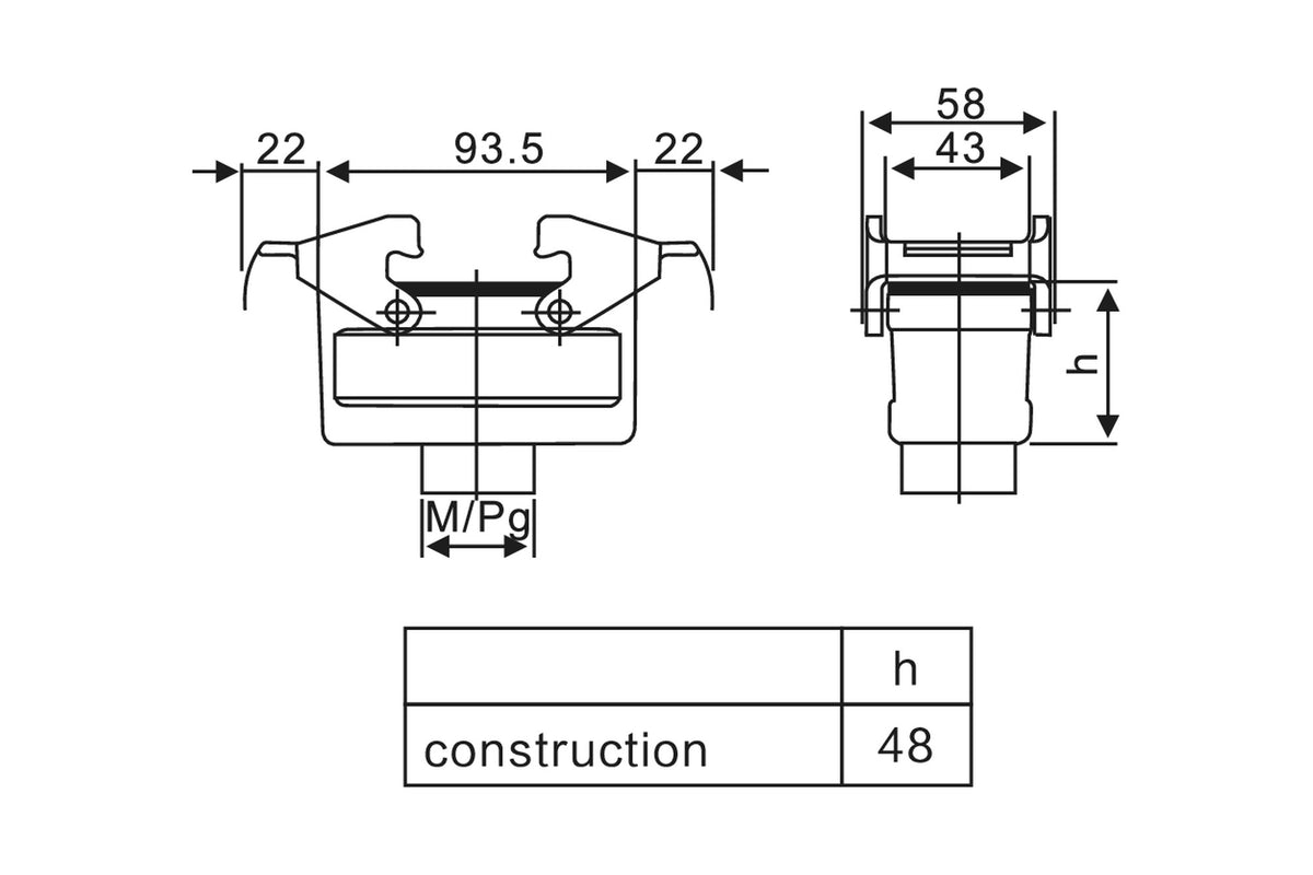 CV16SFP21DN technical drawing