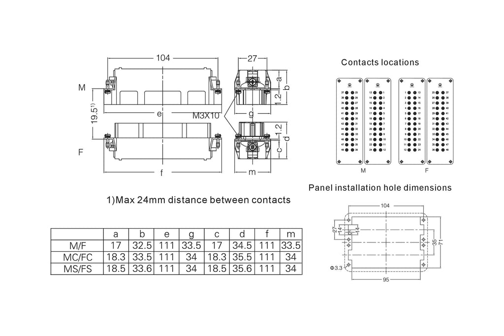 FLMMNLE4M disegno tecnico