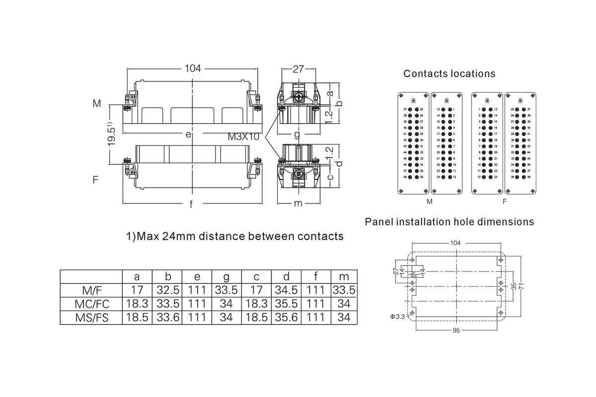 FLMMNLE4M disegno tecnico